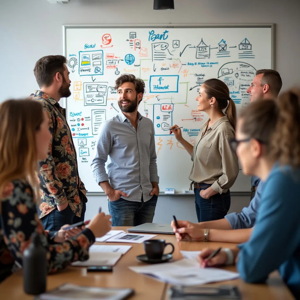 Équipe en réunion de brainstorming